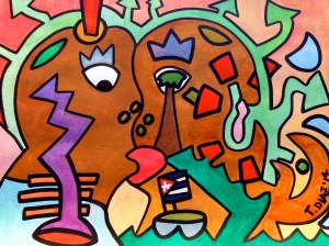 This piece consists of Water Color Paint on Paper (9x11) created in 2014 by Tamara Diaz. 